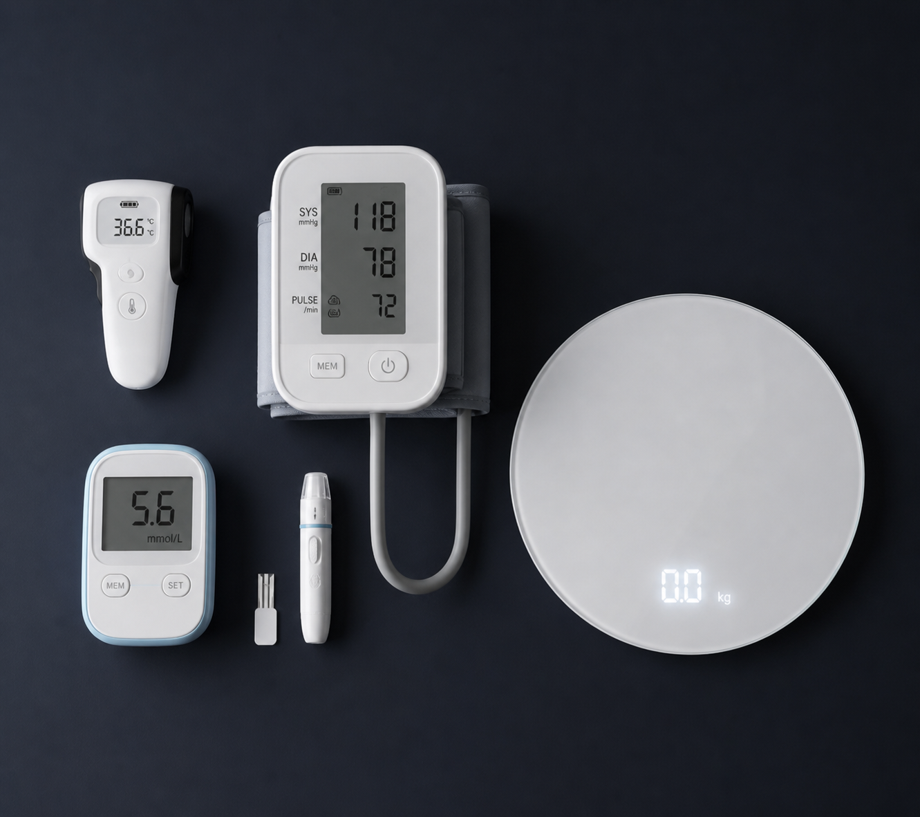 Digital blood pressure monitor being used at home