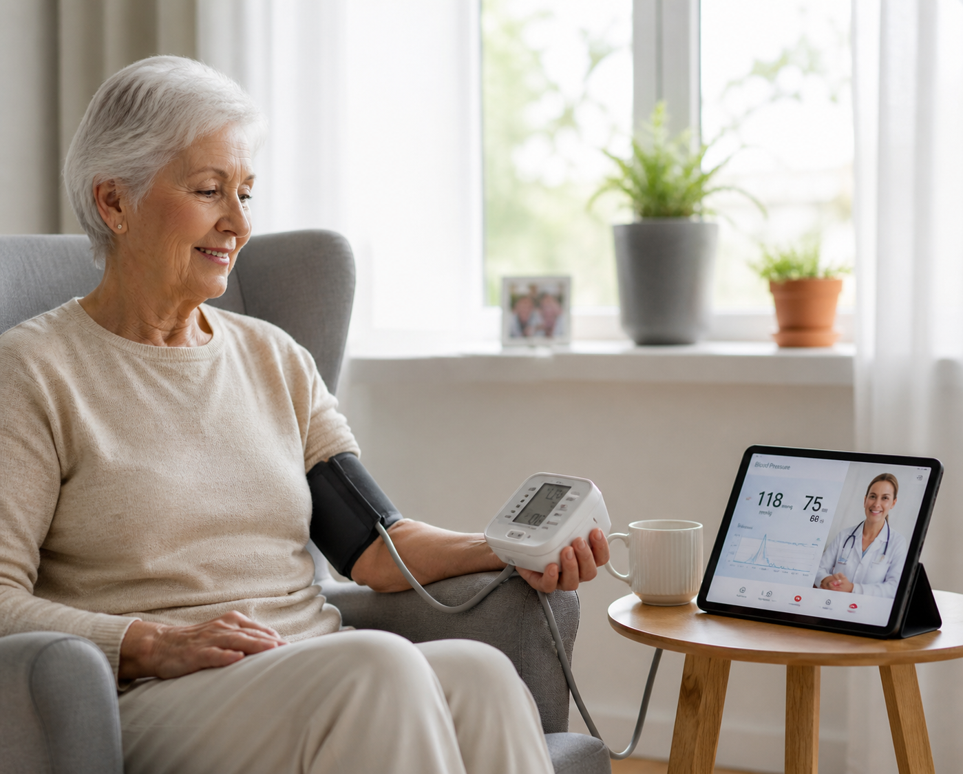 Home blood pressure monitoring support